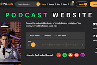 build podcast website, radio website, news website, music website, event website