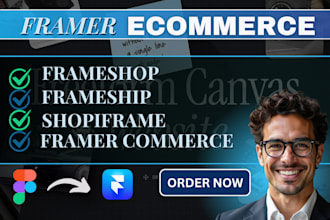 design framer ecommerce website frameship shopiframe frameshop figma