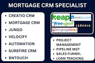 setup creatio CRM mortgage CRM jungo velocify automation surefire CRM bntouch