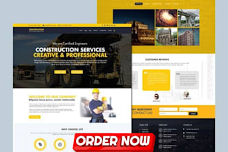 design responsive handyman website construction roofing, remodeling website