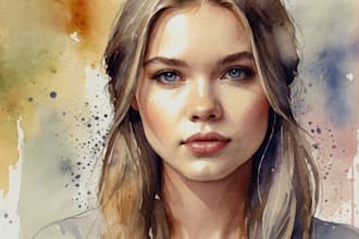 make a watercolor drawing of yourself