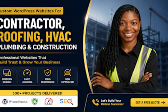 build a high converting construction contractor, roofing hvac website design