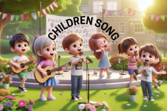 write, sing produce jingle nursery rhymes, lullaby, educational song, kids music