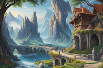 create concept art, fantasy landscapes, background scenes
