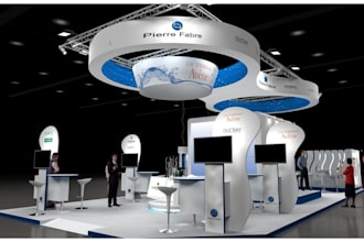 design custom 3d trade show booth tall backdrop popup exhibition display