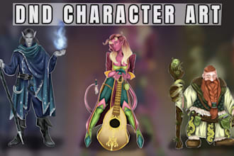 draw unique dnd character art illustration