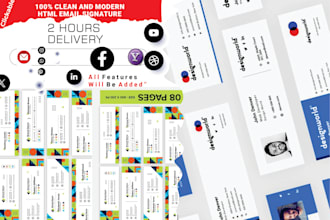 design modern clickable html email signature for gmail, outlook, mac and more