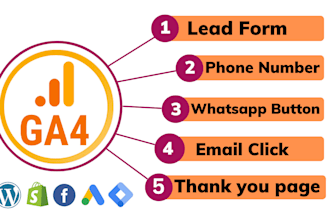 track ga4 lead form, phone number, whatsapp button, email click, thank you page