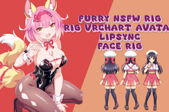 custom vr character vrchart avatar 3d model vtuber, 3d avatar rig vrchat avatar