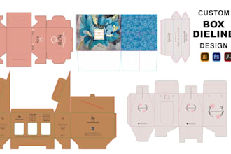 make luxury packaging box design with dieline or cut line