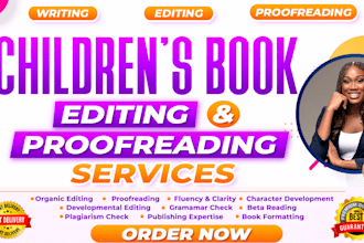 be children book editor, do proofreading kdp formatting, beta reading book blurb