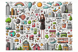 do kawaii doodle illustration custom doodle art and sticker designs