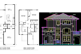 review stamp and draw 2d floor plans and architectural blueprints in autocad