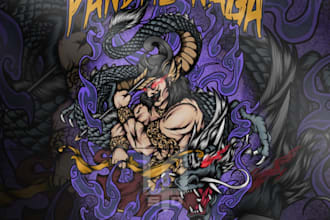dragon themed illustrations and characters