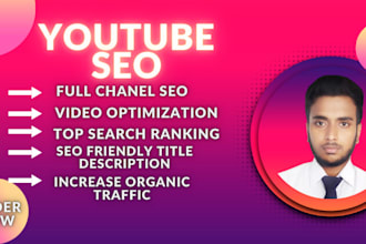 be your youtube channel manager and video SEO expert