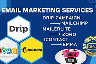 mailchimp, mailerlite, emma, zoho, icontact, drip setup