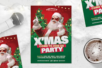 design stylish christmas cards flyers, banners, and posters
