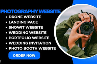 design photography website, wedding website, drone website, portfolio website
