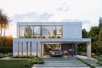 do exterior renders of architectural facade