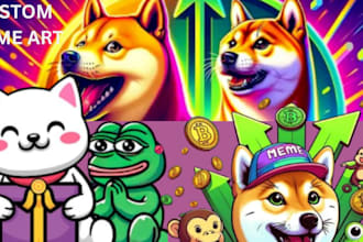 create meme character cartoon meme coin art crypto meme for your wesite