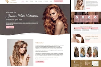 design a hair extension shopify store, wig website, lash or beauty website