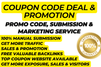 use 100 popular deal sites for coupon code submission and submit coupon manually