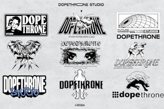 create dope urban streetwear brand logo design