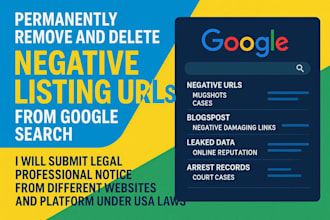permanently remove mugshots, cases, news and delete negative links or reputation