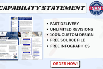 design professional government capability statement, modern capability statement