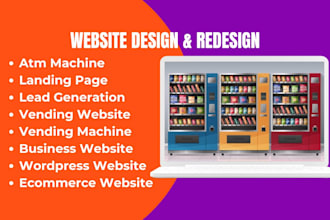 vending website design, business website, atm machine website, machine wraps