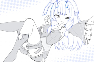 draw sketch and line art for concept art, manga and anime character