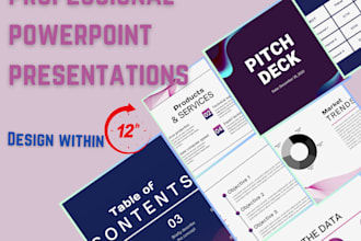 design professional powerpoint PPT, pitch deck, or canva presentation
