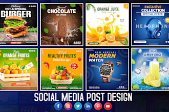 do amazing products, food, grocery, banners, social media post design