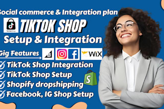 setup tiktok shop, and link to shopify store, bigcommerce, or woocommerce store