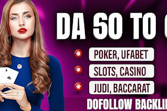 high authority DR 80 tf 60 dofollow ufabet mega poker slot backlinks services