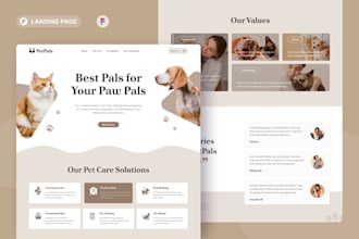 design professional pet care landing page to boost your online presence