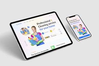 design cleaning service website, booking koala, handy laundry, office website