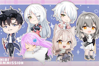 draw chibi illustration for stickers, keychains, merchandise, fanart