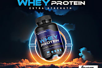 do premium supplement label, box, packaging design and logo