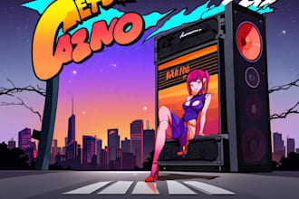 create a cartoon cover for an album, mixtape, or single