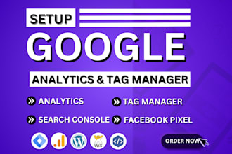 setup google analytics, tag manager and facebook pixel in 24 hours