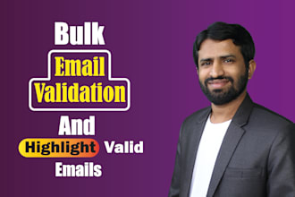 do bulk email validation and highlight the valid emails
