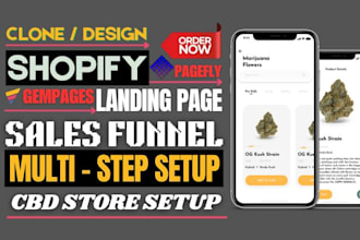 create cbd gempages pagefly shopify store landing page design cannabis website