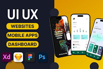 do web UI UX design, figma design, mobile app UI UX design