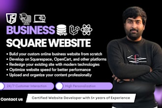 build business square website design or square online store, opencart
