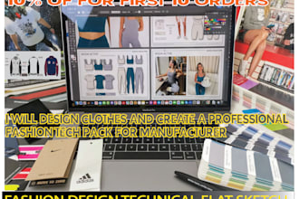 do professional fashion tech pack technical flat sketch