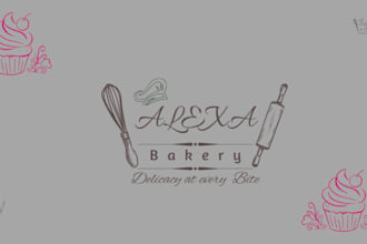 design unique logo for your pastry shop, bakery, cafe or cake business