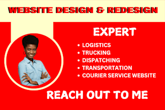 design logistics website, trucking dispatch, transportation, courier services