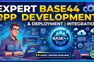 expert base44 app development, deployment ,integration