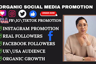grow facebook followers, promote twitter, ig, tiktok to USA, UK audience